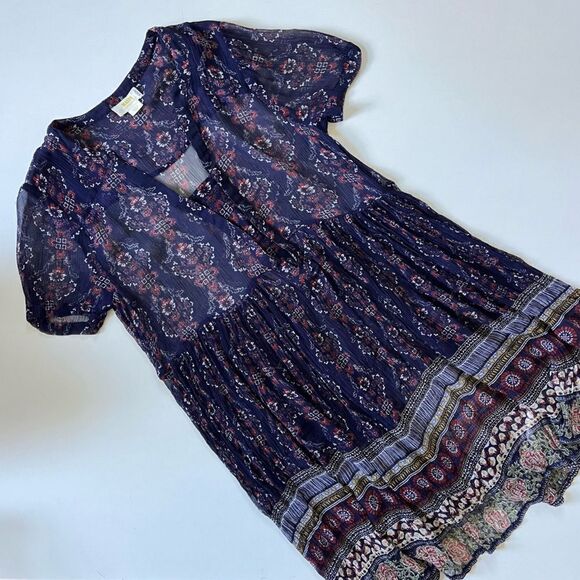 Anthropologie Maeve Adrian Sheer Tunic Dress Small - Picture 3 of 9